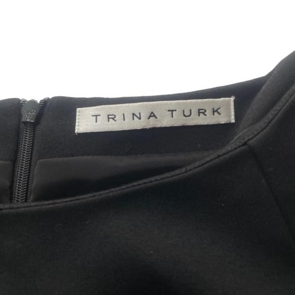 Trina Turk 10 (see measurements) Black Gold Buttons Lined Dress - Picture 3 of 9